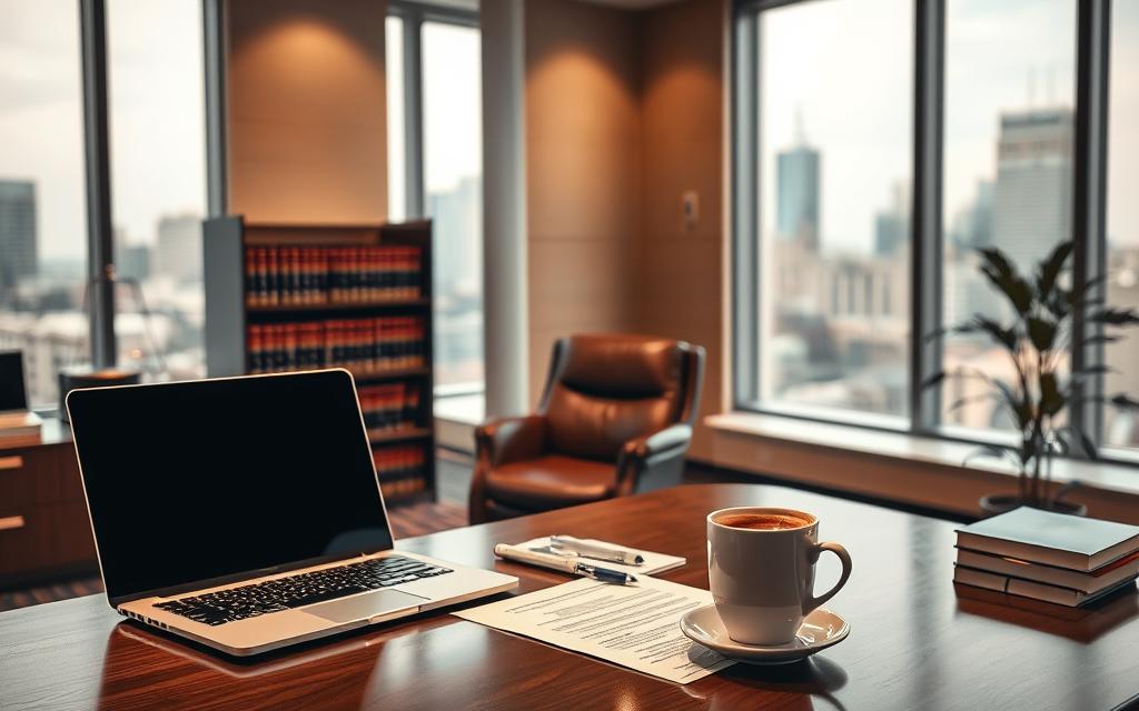 A Modern, Well-Appointed Law Office Interior. In The Foreground, A Desk With A Laptop, Legal Documents, And A Cup Of Coffee. The Middle Ground Features A Comfortable Leather Chair And Bookshelf Filled With Legal Tomes. Warm, Indirect Lighting Casts A Professional Atmosphere. Large Windows In The Background Offer A View Of A Cityscape, Conveying A Sense Of Authority And Expertise. The Overall Mood Is One Of Competence, Care, And A Commitment To Providing Expert Legal Support For Malpractice Cases. A Modern, Well-Appointed Law Office Interior. In The Foreground, A Desk With A Laptop, Legal Documents, And A Cup Of Coffee. The Middle Ground Features A Comfortable Leather Chair And Bookshelf Filled With Legal Tomes. Warm, Indirect Lighting Casts A Professional Atmosphere. Large Windows In The Background Offer A View Of A Cityscape, Conveying A Sense Of Authority And Expertise. The Overall Mood Is One Of Competence, Care, And A Commitment To Providing Expert Legal Support For Malpractice Cases.