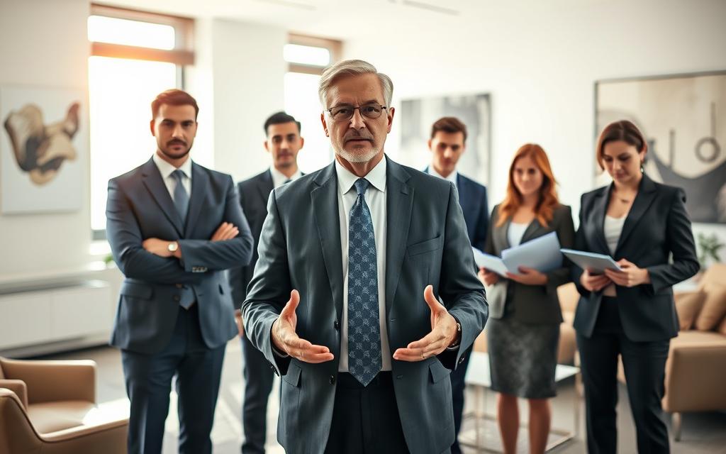 A Team Of Experienced Bankruptcy Lawyers Stand Confidently In A Modern Law Office. Sunlight Filters Through Large Windows, Casting A Warm Glow On Their Tailored Suits And Serious Expressions. In The Foreground, A Senior Partner Gestures Emphatically, Conveying Their Expertise And Dedication To Their Clients' Success. Behind Them, Younger Associates Review Case Files, Their Faces Full Of Determination. The Space Is Tastefully Decorated With Minimalist Furniture And Abstract Artwork, Reflecting The Firm'S Professionalism And Attention To Detail. An Air Of Authority And Competence Permeates The Scene, Suggesting The Lawyers' Ability To Navigate The Complexities Of Chapter 11 Proceedings With Skill And Efficiency.